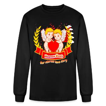 Heaven Sent Cherubs Eternal Love Story Cupid - Men's Long Sleeve T-Shirt - black - Front