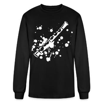 Flute Streetart - Men's Long Sleeve T-Shirt - black - Front