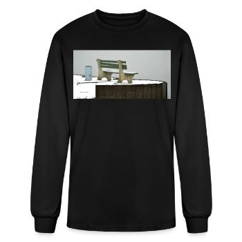 Winter Bench in fog - Men's Long Sleeve T-Shirt - black - Front