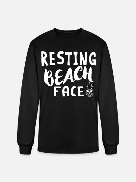 Resting Beach Face - Men's Long Sleeve T-Shirt - black
