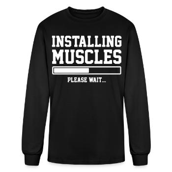 INSTALLING MUSCLES - Men's Long Sleeve T-Shirt - black - Front