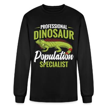  Professional Dinosaur Population Specialist - Men's Long Sleeve T-Shirt - black - Front