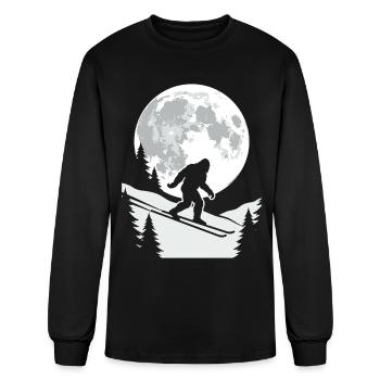 Bigfoot Skier Moon - Men's Long Sleeve T-Shirt - black - Front