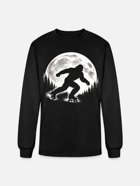 Bigfoot Roller Skater - Men's Long Sleeve T-Shirt - black