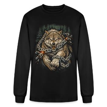 Scandinavian Viking Wolf - Men's Long Sleeve T-Shirt - black - Front