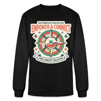 Empower_and_Connect_Vintage_Minimalist_Compass - Men's Long Sleeve T-Shirt - black - Front