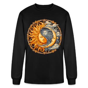 Mystic Sun and Moon Celestial Yin Yang Mystical - Men's Long Sleeve T-Shirt - black - Front