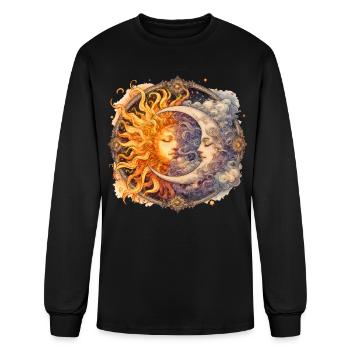 Mystic Sun and Moon Celestial Yin Yang Mystical - Men's Long Sleeve T-Shirt - black - Front