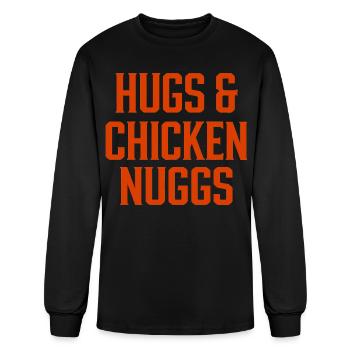 Hugs & Chicken Nuggs - Men's Long Sleeve T-Shirt - black - Front