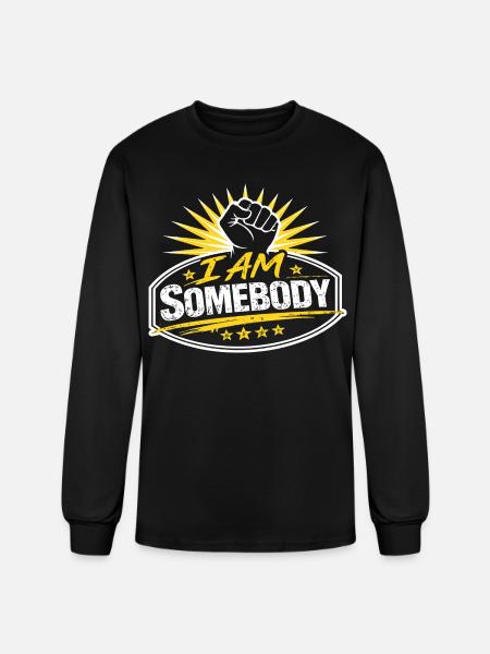 I Am Somebody Sunburst Badge - Men's Long Sleeve T-Shirt - black