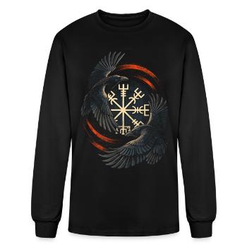 Scandinavian Viking Raven - Men's Long Sleeve T-Shirt - black - Front