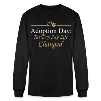 Adoption Day Rescue Dog Anniversary - Men's Long Sleeve T-Shirt - black - Front