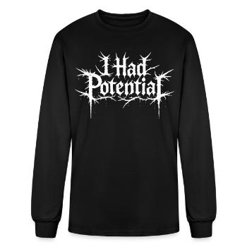 I Had Potential: Thorned Typography - Men's Long Sleeve T-Shirt - black - Front