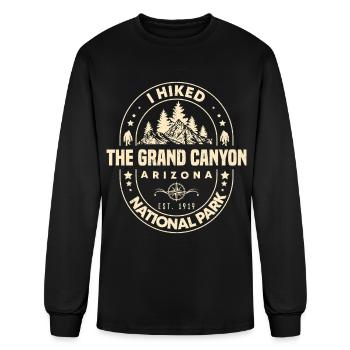 Grand Canyon Hiker Emblem - Men's Long Sleeve T-Shirt - black - Front