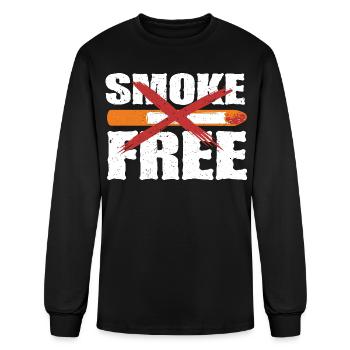 Anti Smoking Smoke Free - Men's Long Sleeve T-Shirt - black - Front