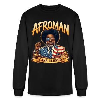 Justice for Afroman | Case Closed Lemon Pound Cake - Men's Long Sleeve T-Shirt - black - Front