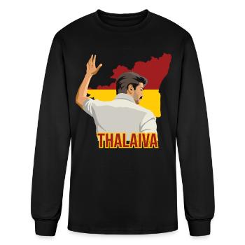Thalapathy Vijay Thalaiva TVK Flag Tamil Kollywood - Men's Long Sleeve T-Shirt - black - Front