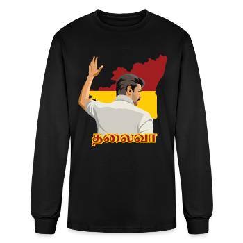 Thalapathy Vijay Thalaiva TVK Flag Tamil Kollywood - Men's Long Sleeve T-Shirt - black - Front