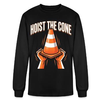 Cool Hoist The Cone Baseball Meme Lifestyle Sports - Men's Long Sleeve T-Shirt - black - Front