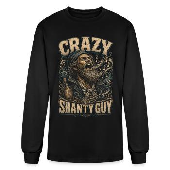 Sailors Sea Shanty Crazy Shanty Guy - Men's Long Sleeve T-Shirt - black - Front