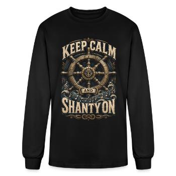 Sailors Sea Shanty Keep Calm And Shanty On - Men's Long Sleeve T-Shirt - black - Front