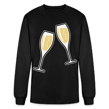 2 Glasses Of Sparkling Wine (Oval / Closed / 3C) - Men's Long Sleeve T-Shirt - black - Front