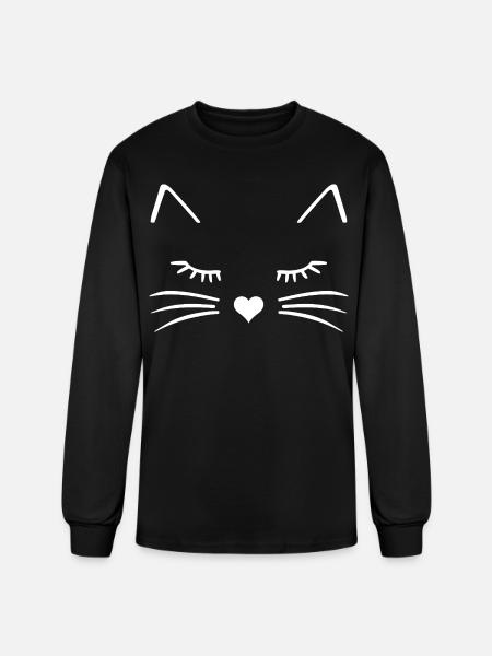 Cat Face - Men's Long Sleeve T-Shirt - black