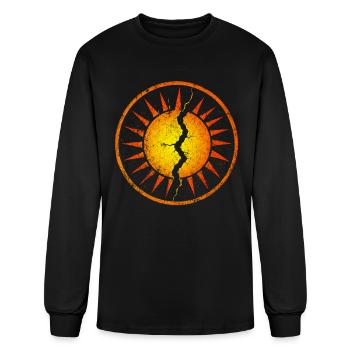 Cracked Sunburst Emblem - Men's Long Sleeve T-Shirt - black - Front