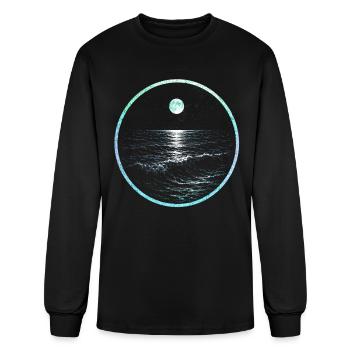 Moonlit Ocean Circle - Men's Long Sleeve T-Shirt - black - Front