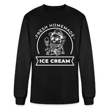 Fresh Homemade Ice Cream in a Deck Chair - Men's Long Sleeve T-Shirt - black - Front
