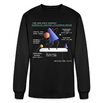 Retro Futuristic Cone Kinetic Construct T-shirt - Men's Long Sleeve T-Shirt - black - Front