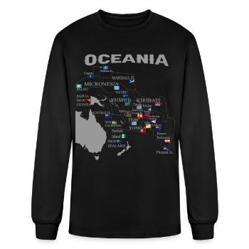 Oceania Map Flags Pacific Islands Heritage - Men's Long Sleeve T-Shirt - black - Front