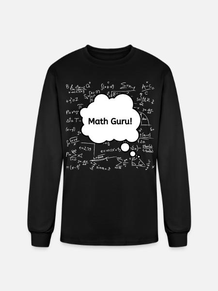 Math Guru Chalkboard - Men's Long Sleeve T-Shirt - black