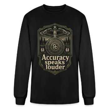 La précision sportive de l’arbalète en dit plus fort - T-shirt à manches longues Homme - noir - Devant