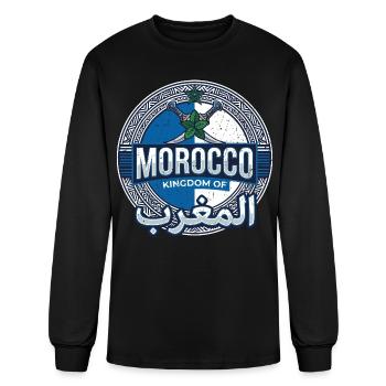 Moroccan Crossed Daggers Kingdom of Morocco Crest - Men's Long Sleeve T-Shirt - black - Front