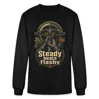 Le sport de l’arbalète bat le spectacle spectaculaire - T-shirt à manches longues Homme - noir - Devant