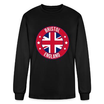 Bristol England Circular Flag Crest - Men's Long Sleeve T-Shirt - black - Front