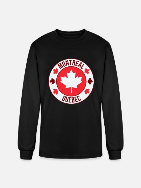 Montreal Maple Crest Emblem - Men's Long Sleeve T-Shirt - black