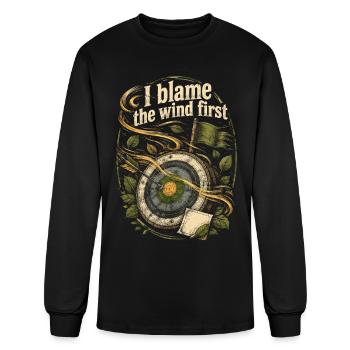 Sport d’arbalète Je blâme d’abord le vent - T-shirt à manches longues Homme - noir - Devant