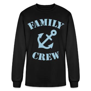 Family Crew (Anchor / Crew Complement / Sky Blue) - Men's Long Sleeve T-Shirt - black - Front
