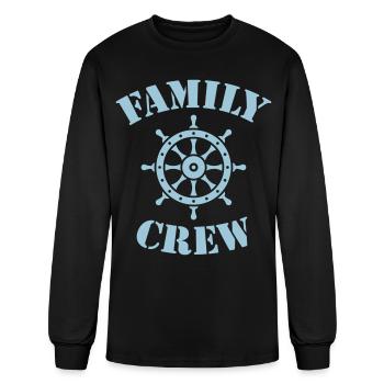 Family Crew (Ship's Wheel Crew Complement Skyblue) - Men's Long Sleeve T-Shirt - black - Front