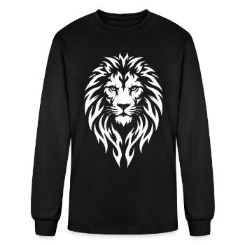 Lion Tribal Tattoo Style - Men's Long Sleeve T-Shirt - black - Front