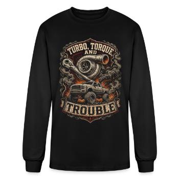 Rolling Coal Truck Turbo Torque And Trouble - Men's Long Sleeve T-Shirt - black - Front