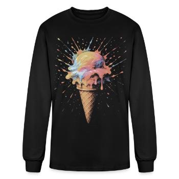Multicolored Splash Ar Ice Cone - Men's Long Sleeve T-Shirt - black - Front