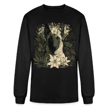 Belgian Malinois Dog Lover Floral - Men's Long Sleeve T-Shirt - black - Front
