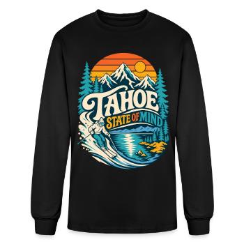 Tahoe State of Mind Ski Scene - Men's Long Sleeve T-Shirt - black - Front