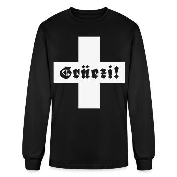 Grüezi (Switzerland / Greeting / Fraktur) - Men's Long Sleeve T-Shirt - black - Front