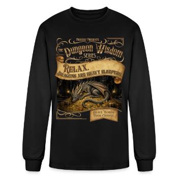 Dragons Are Heavy Sleepers – Dungeon Wisdom - Men's Long Sleeve T-Shirt - black - Front