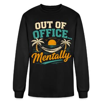 T-shirt mental hors du bureau - T-shirt à manches longues Homme - noir - Devant