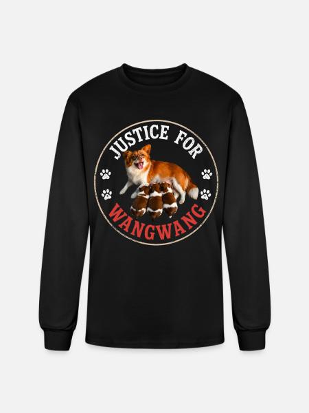 Justice For Wangwang Dog - Men's Long Sleeve T-Shirt - black